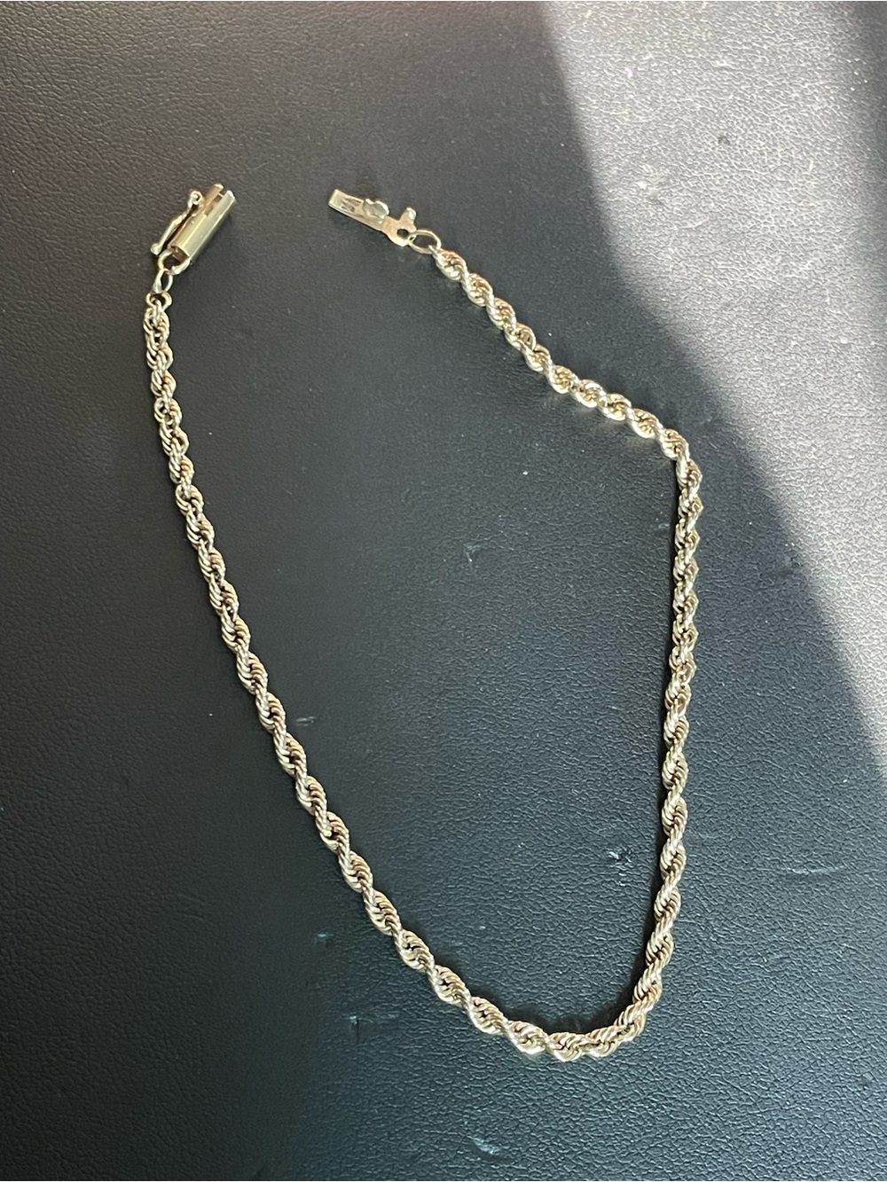 8” solid Stamped 14KT Gold Rope Chain Bracelet double clasp.4.37 grams - Picture 10 of 10